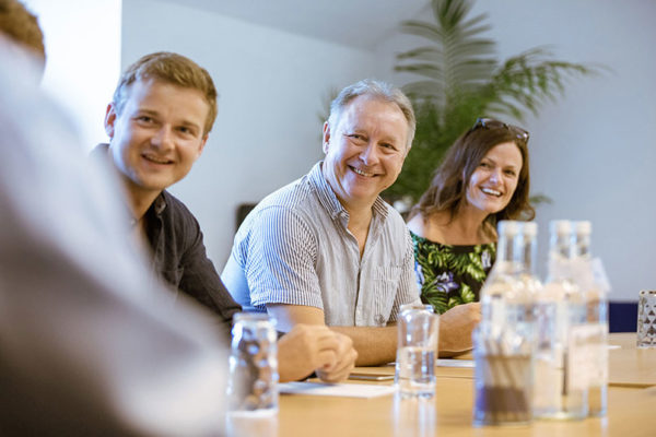 Entrepreneurs in Harwell Innovation Centre meeting room